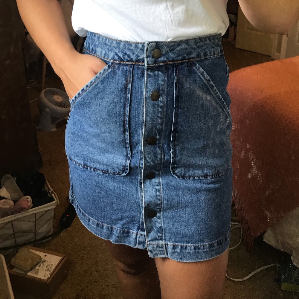 High Rise Button Up Skirt